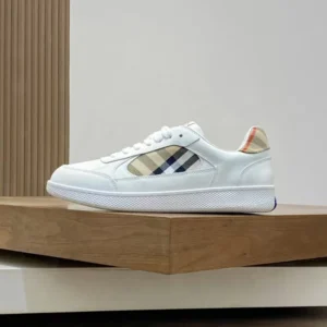 Burberry Unisex Leather and Check Terrace Sneakers​ 81086541