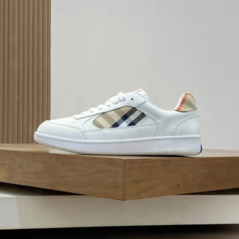 Burberry Unisex Leather and Check Terrace Sneakers​ 81086541