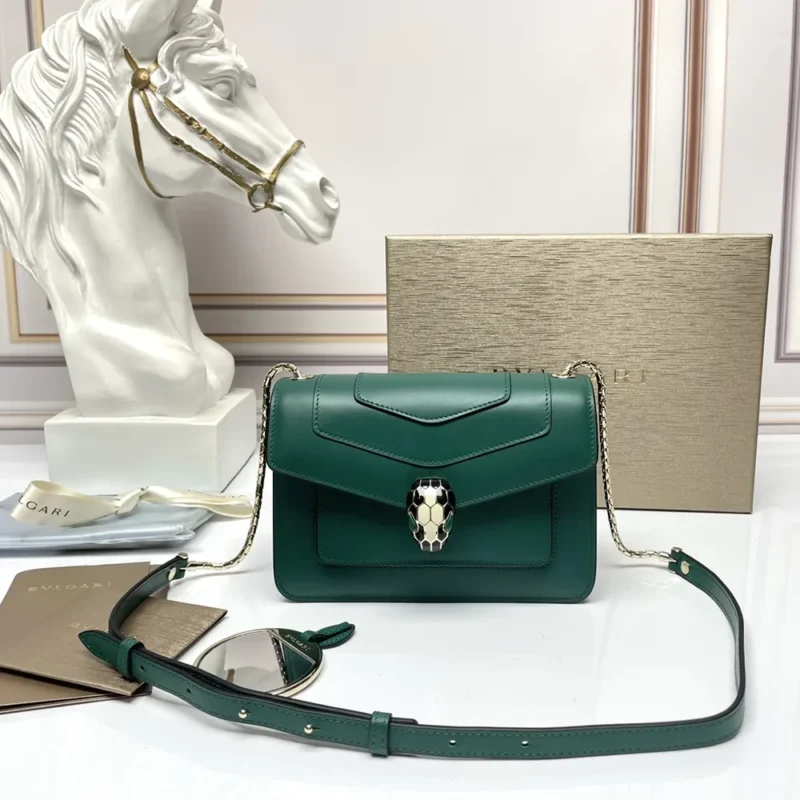 Bvlgari Women Mini Serpenti Forever East-West Shoulder Bag-Green