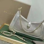 Bvlgari Women Serpenti Baia Small Shoulder Bag in Calf Leather-Silver