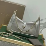 Bvlgari Women Serpenti Baia Small Shoulder Bag in Calf Leather-Silver
