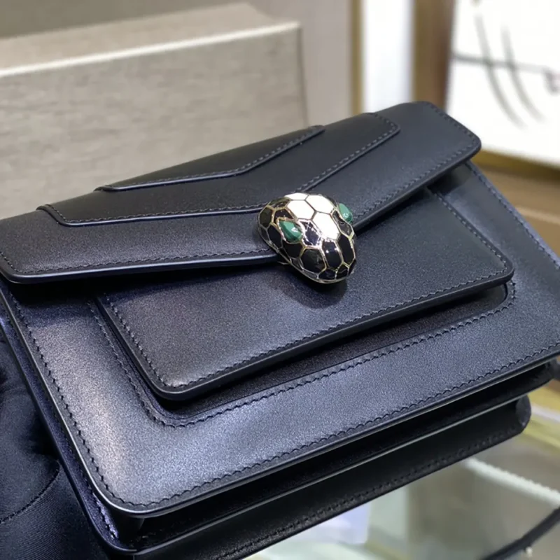 Bvlgari Women Serpenti Forever East-West Shoulder Bag-Black