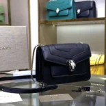 Bvlgari Women Serpenti Forever East-West Shoulder Bag-Black