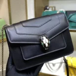 Bvlgari Women Serpenti Forever East-West Shoulder Bag-Black