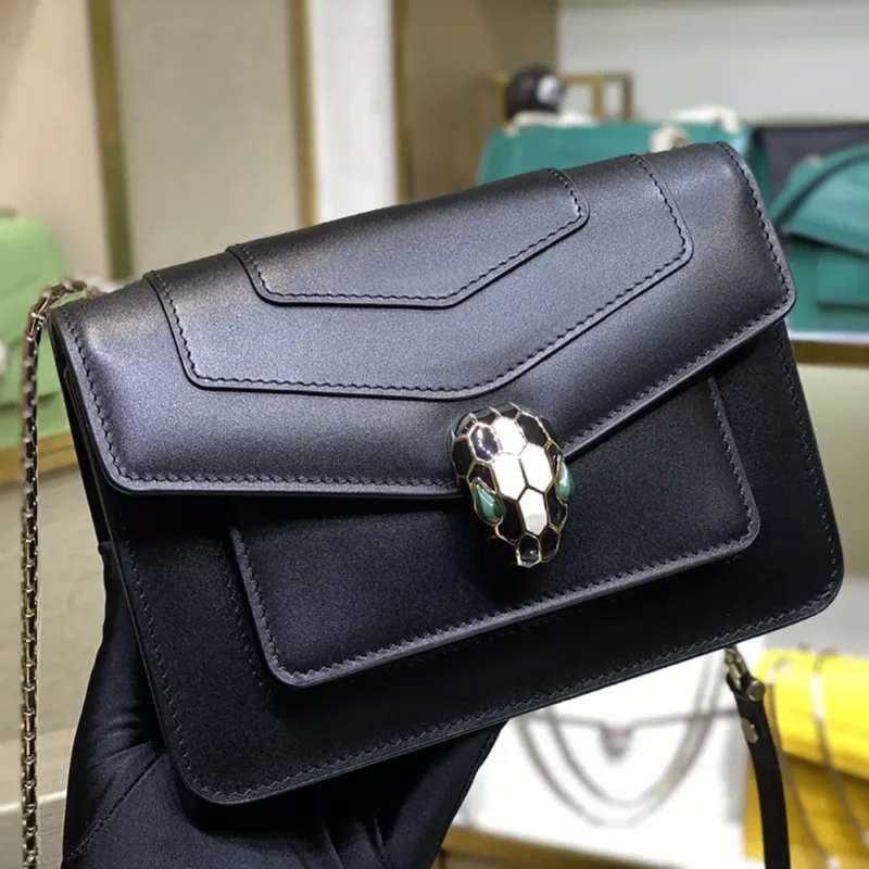 Bvlgari Women Serpenti Forever East-West Shoulder Bag-Black