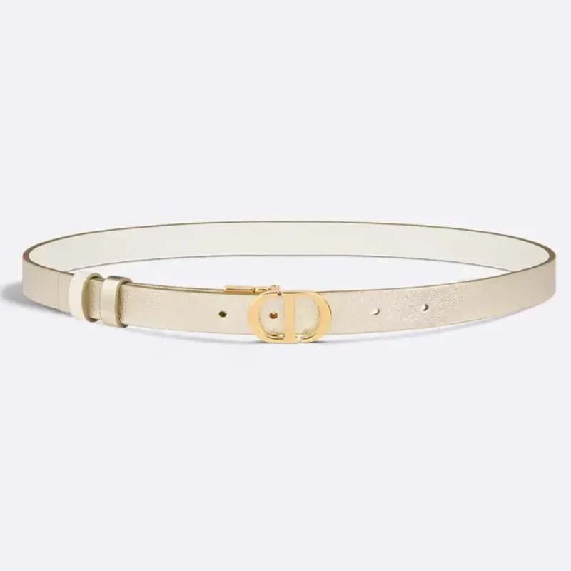 Dior Women 30 Montaigne Reversible Belt Gold-Tone and Latte Smooth Calfskin