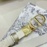 Dior Women 30 Montaigne Reversible Belt Gold-Tone and Latte Smooth Calfskin