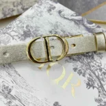 Dior Women 30 Montaigne Reversible Belt Gold-Tone and Latte Smooth Calfskin
