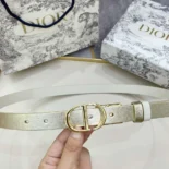 Dior Women 30 Montaigne Reversible Belt Gold-Tone and Latte Smooth Calfskin