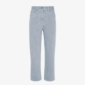 Fendi Women Long Jeans Blue Denim Pants FLP864ASMBF1RX3