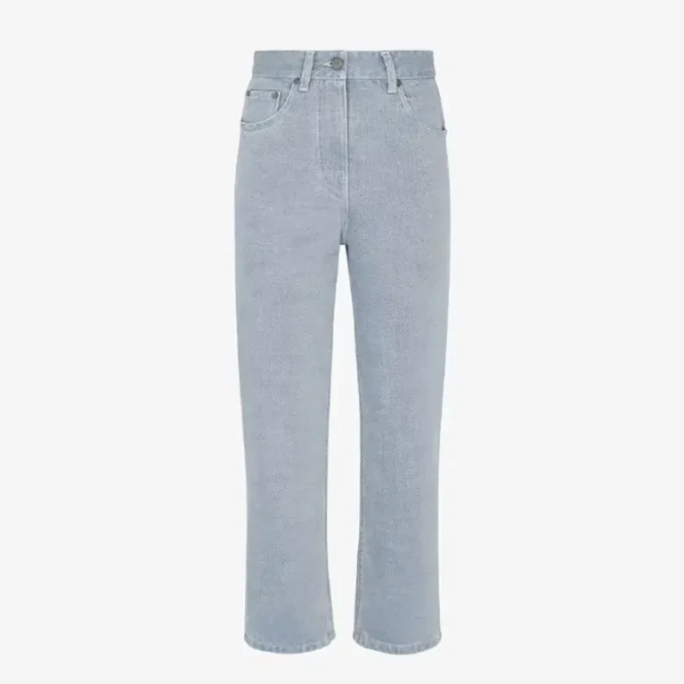 Fendi Women Long Jeans Blue Denim Pants FLP864ASMBF1RX3
