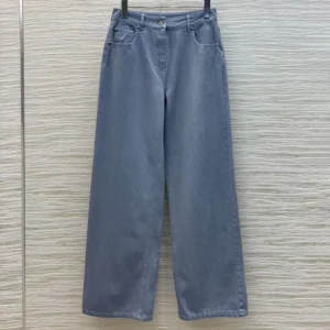 Fendi Women Long Jeans Blue Denim Pants FLP864ASMBF1RX3
