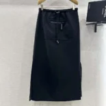 Dior Women Mid-Length Straight Skirt Black Jacquard Technical Taffeta