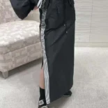 Dior Women Mid-Length Straight Skirt Black Jacquard Technical Taffeta