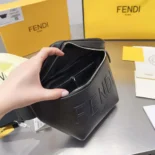 Fendi Men Diagonal Belt Bag Black Leather Belt Bag