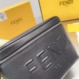 Fendi Men Diagonal Belt Bag Black Leather Belt Bag