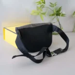 Fendi Men Diagonal Belt Bag Gray Fabric Belt Bag-Red
