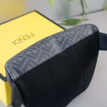 Fendi Men Diagonal Belt Bag Gray Fabric Belt Bag-Yellow