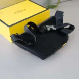 Fendi Men Diagonal Belt Bag Gray Fabric Belt Bag-Yellow