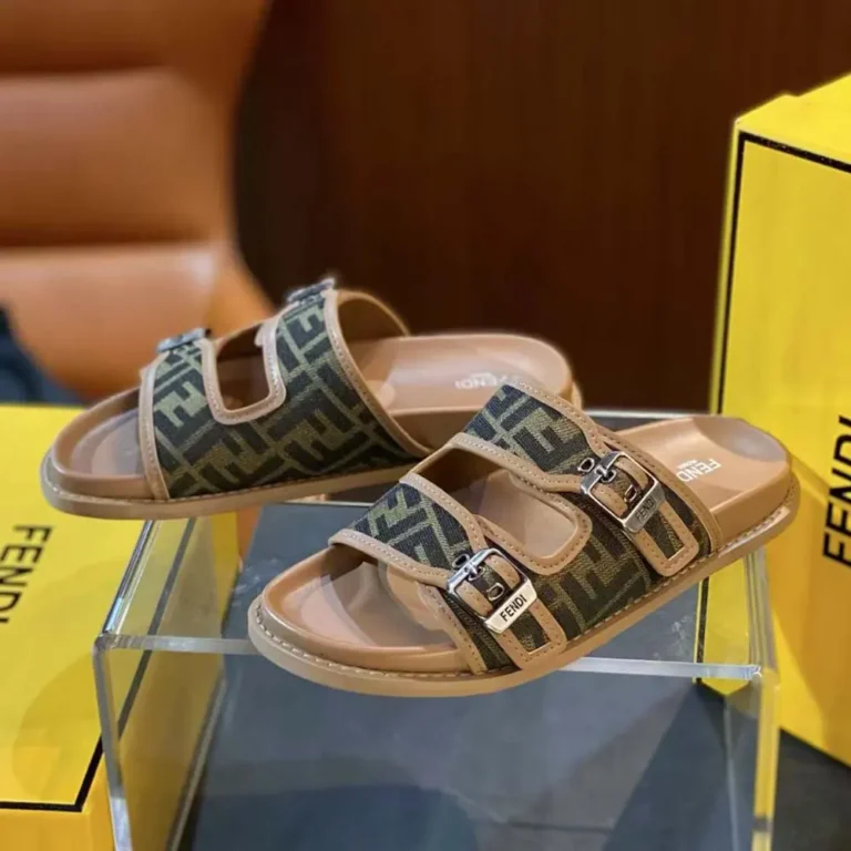 Fendi Unisex Feel Sandals FF Jacquard Fabric Sandals 7X1604AJZFF1ICN