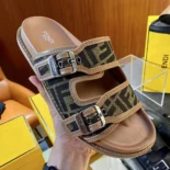 Fendi Unisex Feel Sandals FF Jacquard Fabric Sandals 7X1604AJZFF1ICN