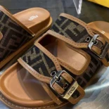 Fendi Unisex Feel Sandals FF Jacquard Fabric Sandals 7X1604AJZFF1ICN