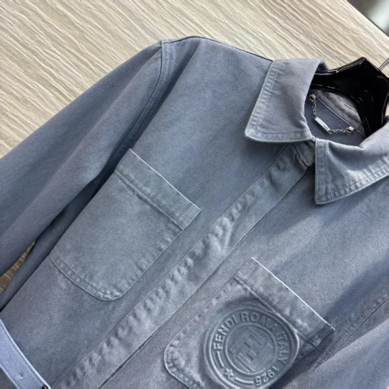 Fendi Women Blue Denim Go-To Jacket FLF677ASMBF1RX3