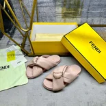 Fendi Women Feel Pink Leather Slides 8X8645NBAF0MXV