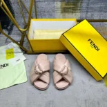 Fendi Women Feel Pink Leather Slides 8X8645NBAF0MXV