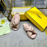 Fendi Women Feel Pink Leather Slides 8X8645NBAF0MXV