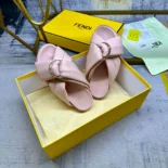 Fendi Women Feel Pink Leather Slides 8X8645NBAF0MXV