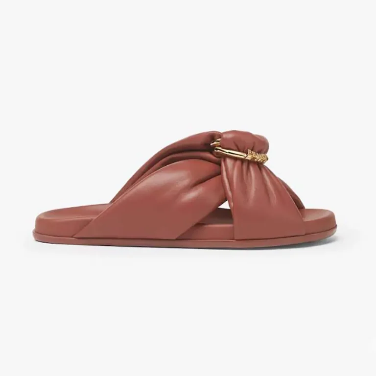 Fendi Women Feel Sienna Leather Slides 8X8645NBAF1G1U