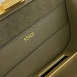 Fendi Women Peekaboo Soft Medium Green Leather Bag