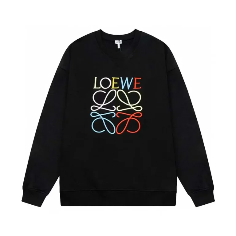 Loewe Men Anagram Regular Fit Sweatshirt in Cotton-Black/Red