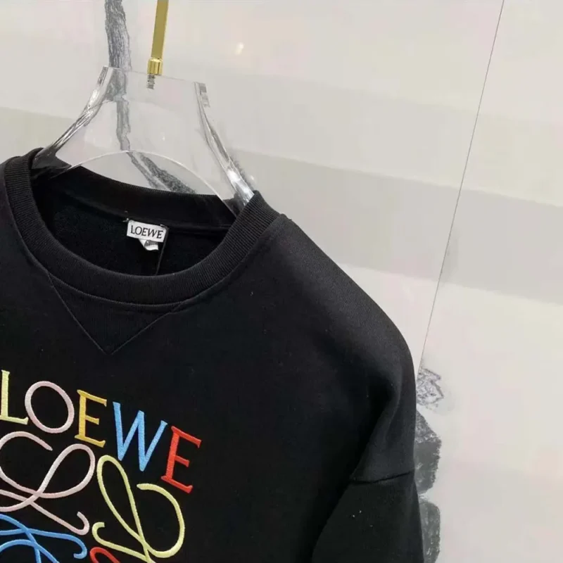 Loewe Men Anagram Regular Fit Sweatshirt in Cotton-Black/Red