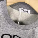 Loewe Men Anagram Regular Fit Sweatshirt in Cotton-Gray/Yellow