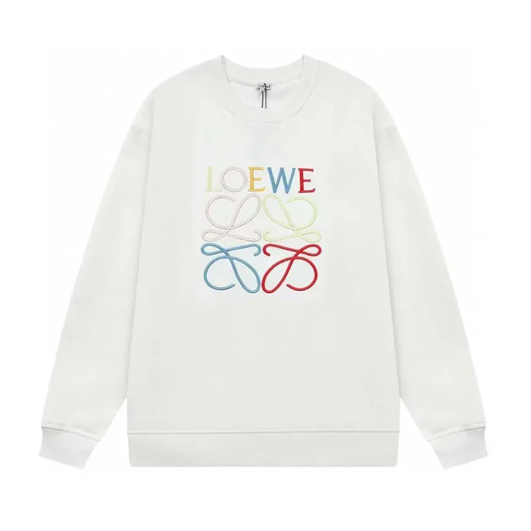 Loewe Men Anagram Regular Fit Sweatshirt in Cotton-WhiteRed