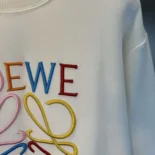 Loewe Men Anagram Regular Fit Sweatshirt in Cotton-WhiteRed