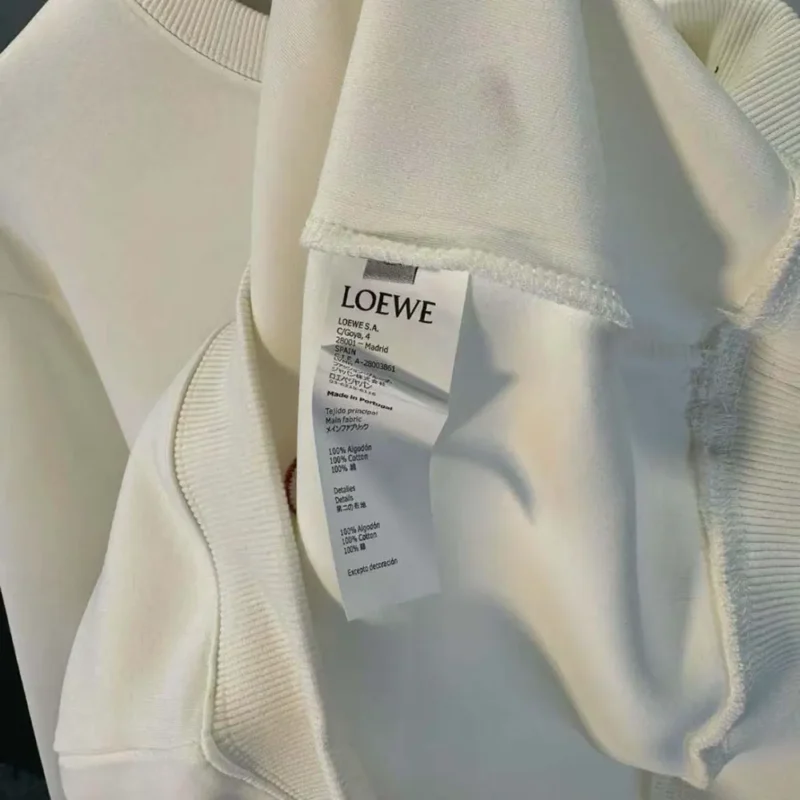 Loewe Men Anagram Regular Fit Sweatshirt in Cotton-WhiteRed