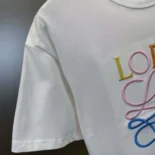 Loewe Men Glitch Anagram T-shirt in Cotton-White/Red