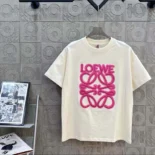 Loewe Men LOEWE Neon T-shirt in Cotton-WhitePink