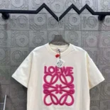 Loewe Men LOEWE Neon T-shirt in Cotton-WhitePink