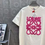 Loewe Men LOEWE Neon T-shirt in Cotton-WhitePink