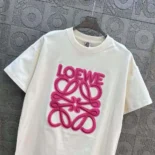 Loewe Men LOEWE Neon T-shirt in Cotton-WhitePink