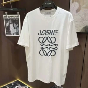 Loewe Men Loewe Men Loose Fit T-shirt in Cotton-White/Black