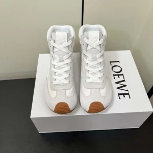 Loewe Unisex Ballet Runner 2.0 High-top in Nylon and Calfskin-White