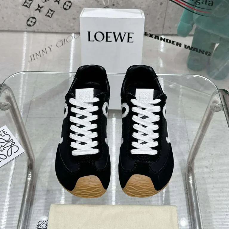 Loewe Unisex Ballet Runner 2.0 in Nylon and Calfskin-Black LLBR282X01