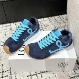 Loewe Unisex Ballet Runner 2.0 in Nylon and Calfskin-Navy Blue LBR2282X01