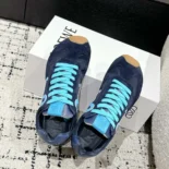Loewe Unisex Ballet Runner 2.0 in Nylon and Calfskin-Navy Blue LBR2282X01