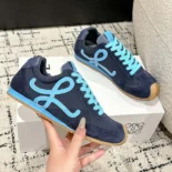 Loewe Unisex Ballet Runner 2.0 in Nylon and Calfskin-Navy Blue LBR2282X01